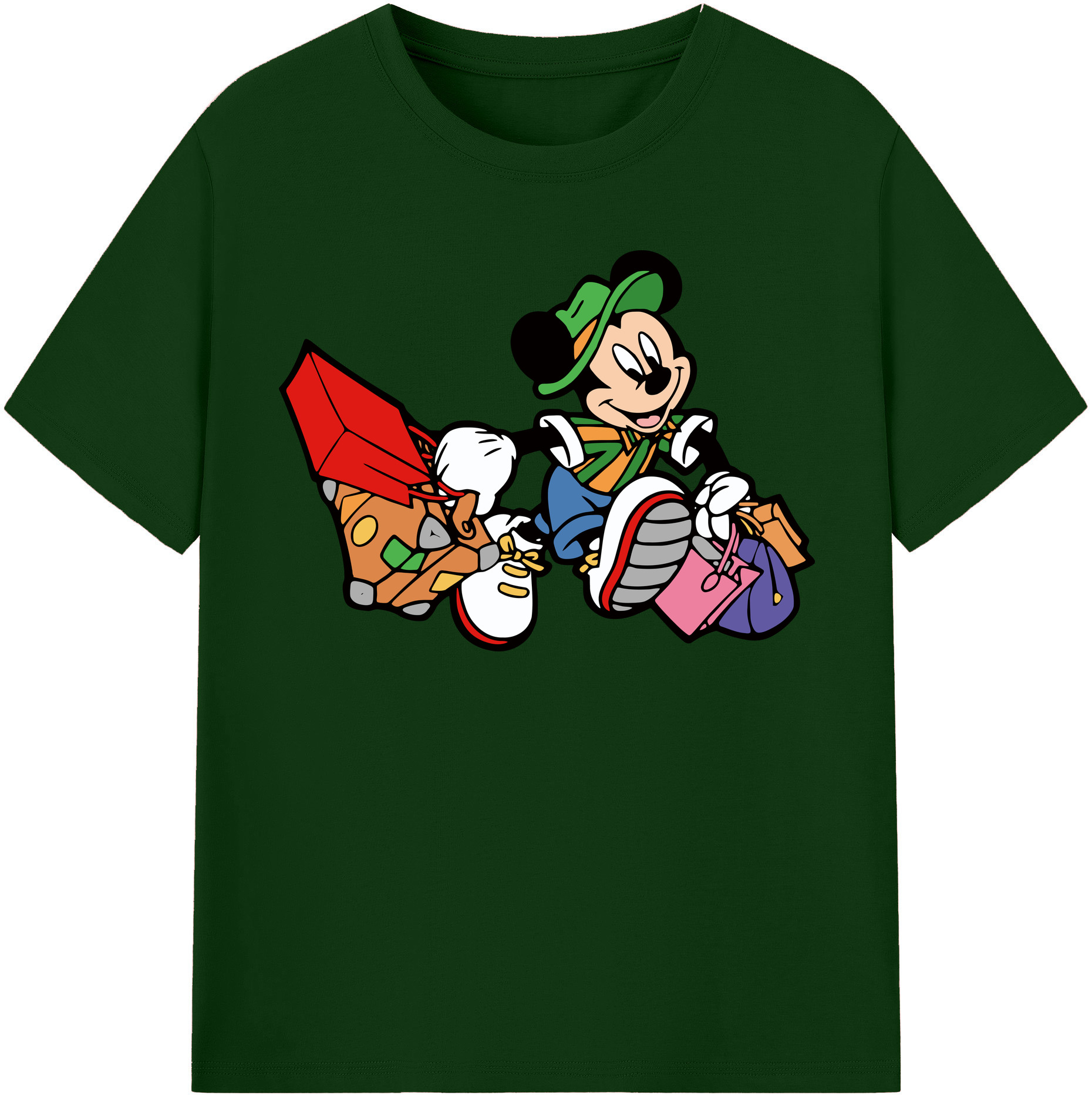 （画像用） ミッキーマウス Mickey Mouse 綿100％半袖Tシャツ（フロントプリント）